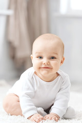 portrait of a crawling baby