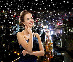 Sticker - smiling woman in evening dress