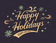 Happy Holidays Hand-lettering Card