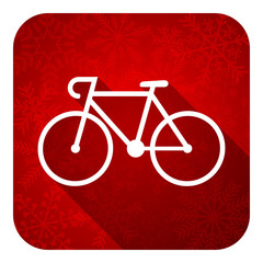 Poster - bicycle flat icon, christmas button, bike sign