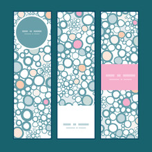 Vector Colorful Bubbles Vertical Banners Set Pattern Background