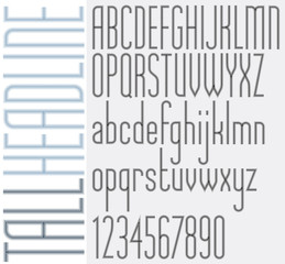 Poster - Echo retro style light condensed tall font for headlines.