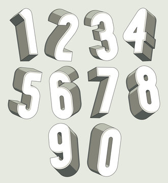 3d numbers set.