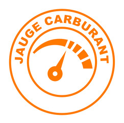 Sticker - jauge carburant sur bouton web rond orange