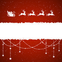 Wall Mural - Santa on red Christmas background