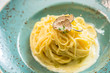 Dish of pasta with truffle