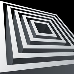 Poster - Perspective metal cubes abstract background