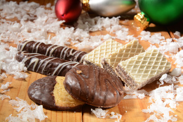 Sticker - Christmas cookies on a snowy table