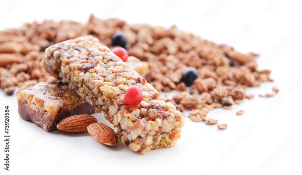 Granola isolated on white