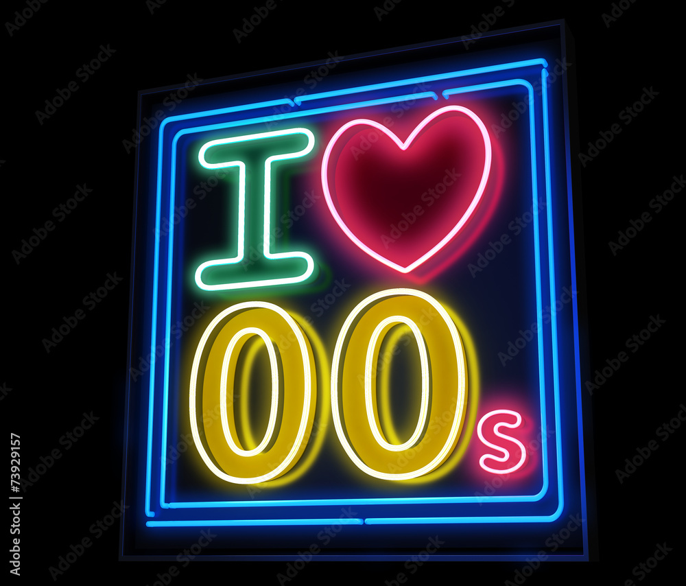 I love the 00s neon Stock Illustration | Adobe Stock