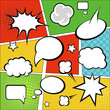 © lightgirl - Comic strip  and comic speech bubbles on colorful halftone