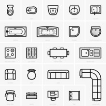 Top View Furniture Icons