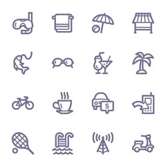 Wall Mural - Vacation web icons set