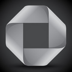 Aufkleber - Moebius origami gray and white paper rectangle