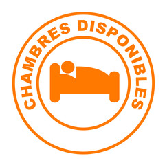 Poster - chambre disponibles sur bouton web rond orange