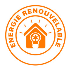 Wall Mural - énergie renouvelable sur bouton web rond orange