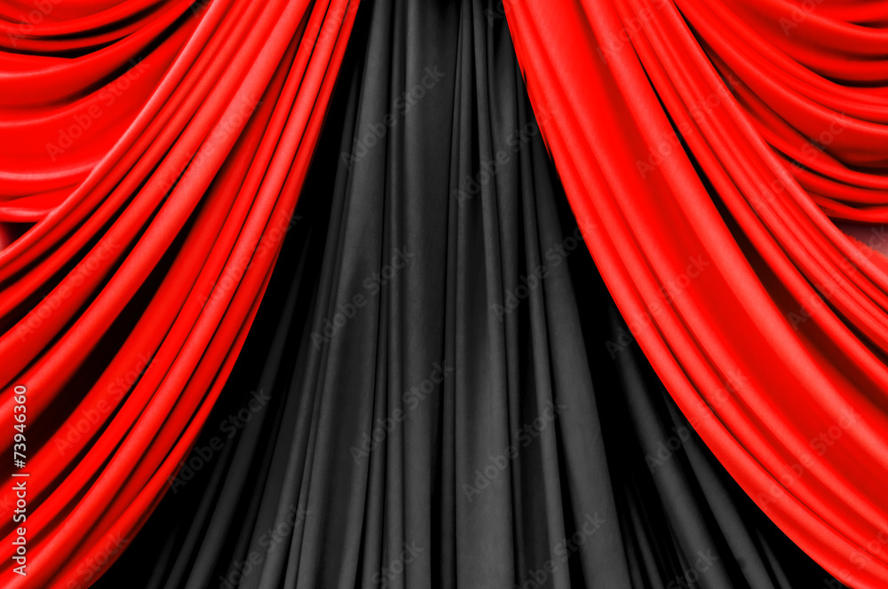 red and black curtain on stage for texture background Stock Photo ...