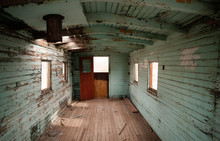 Abandoned Railroad Caboose Interior Western Ghost Town