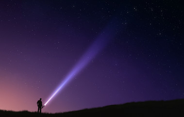 Wall Mural - night sky flash light