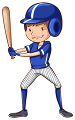 Poster - A baseball player with a blue uniform