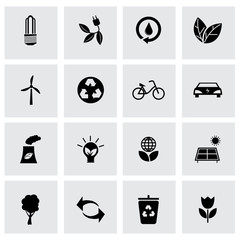 Sticker - Vector black eco icons set