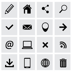 Wall Mural - vector black web icons set