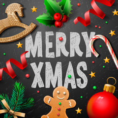 Wall Mural - Merry Christmas festive background