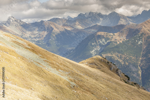 Obraz w ramie View from Ciemniak - Tatras Mountains. Autumn day.