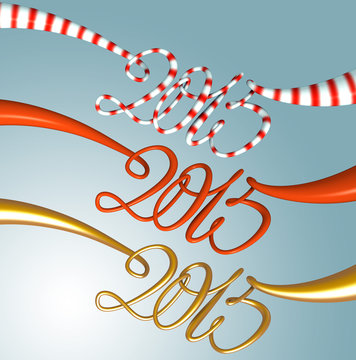 2015 New Year isolated set