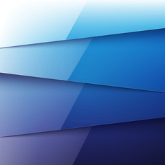 Fototapete - Blue shiny paper layers abstract background