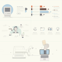 Wall Mural - flat design concepts for business strategy and creative process.