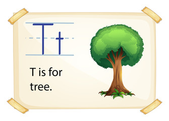 Wall Mural - A letter T for tree