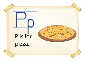 Wall Mural - A letter P for pizza