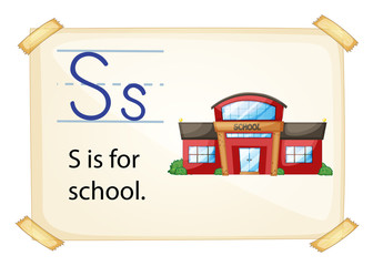 Wall Mural - A letter S for school