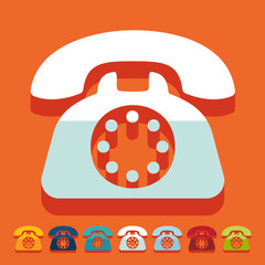Poster - Flat design: telephone