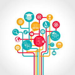 Wall Mural - Online Education Tree