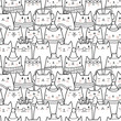 Christmas cats seamless pattern