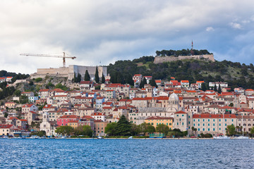 Canvas Print - Sibenik, Croatia view from the sea