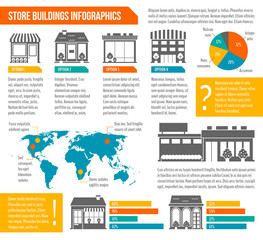 Wall Mural - Store building infographic