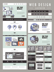 Wall Mural - flat one page website template design