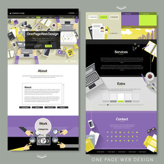 Canvas Print - flat one page website template