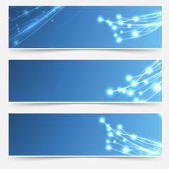 Wall Mural - Bright cable sparkle flyer header footer set