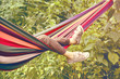 child lying in a hammock
