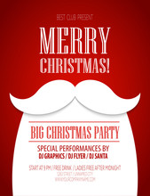 Christmas Party Poster. Vector Illustration