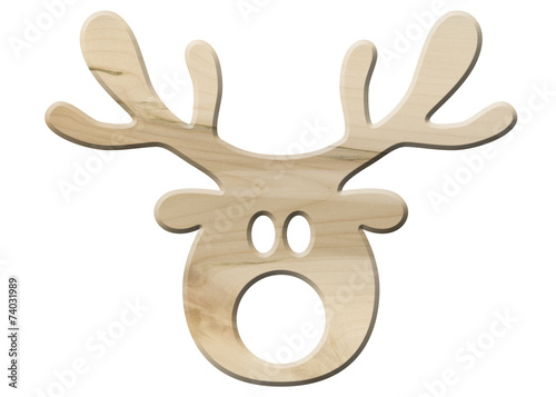 RentierGesicht von vorne aus Ahornholz, freigestellt RentierGesicht von vorne aus Ahornholz, freigestellt