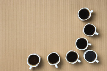 Coffee cups ready to drink