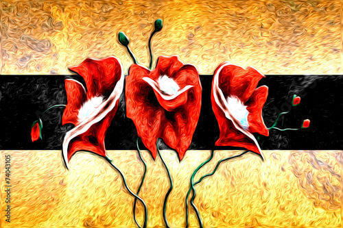 Fototapeta na wymiar Abstract flower oil painting