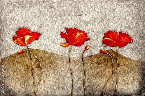 obraz-olejny-streszczenie-kwiat