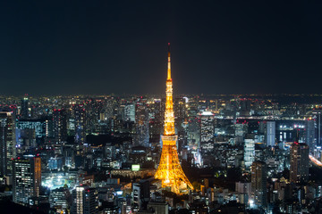 Nighttime view of Tokyo Tower, Tokyo City View At night, Tokyo,