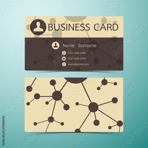 Business Cards atom brown design. Vector illustration